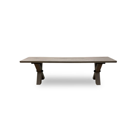 Bodahl 'Loki' 08 Vintage Grey Solid Oak 160cm Dining Bench with All Wooden X-Shaped Legs