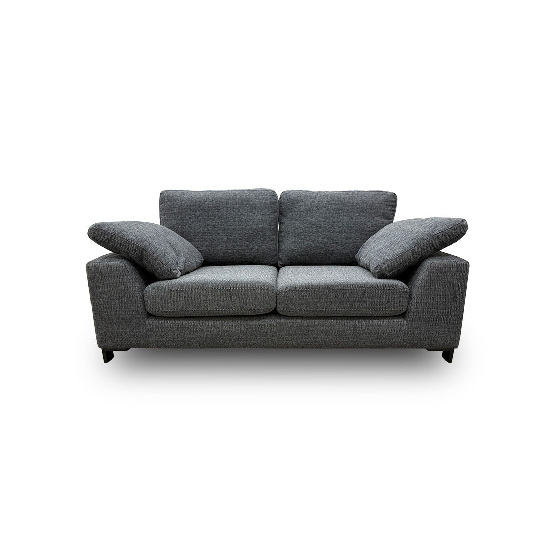 'Euphoria' Black Breeze Plain Woven Fabric 2 Seater Sofa