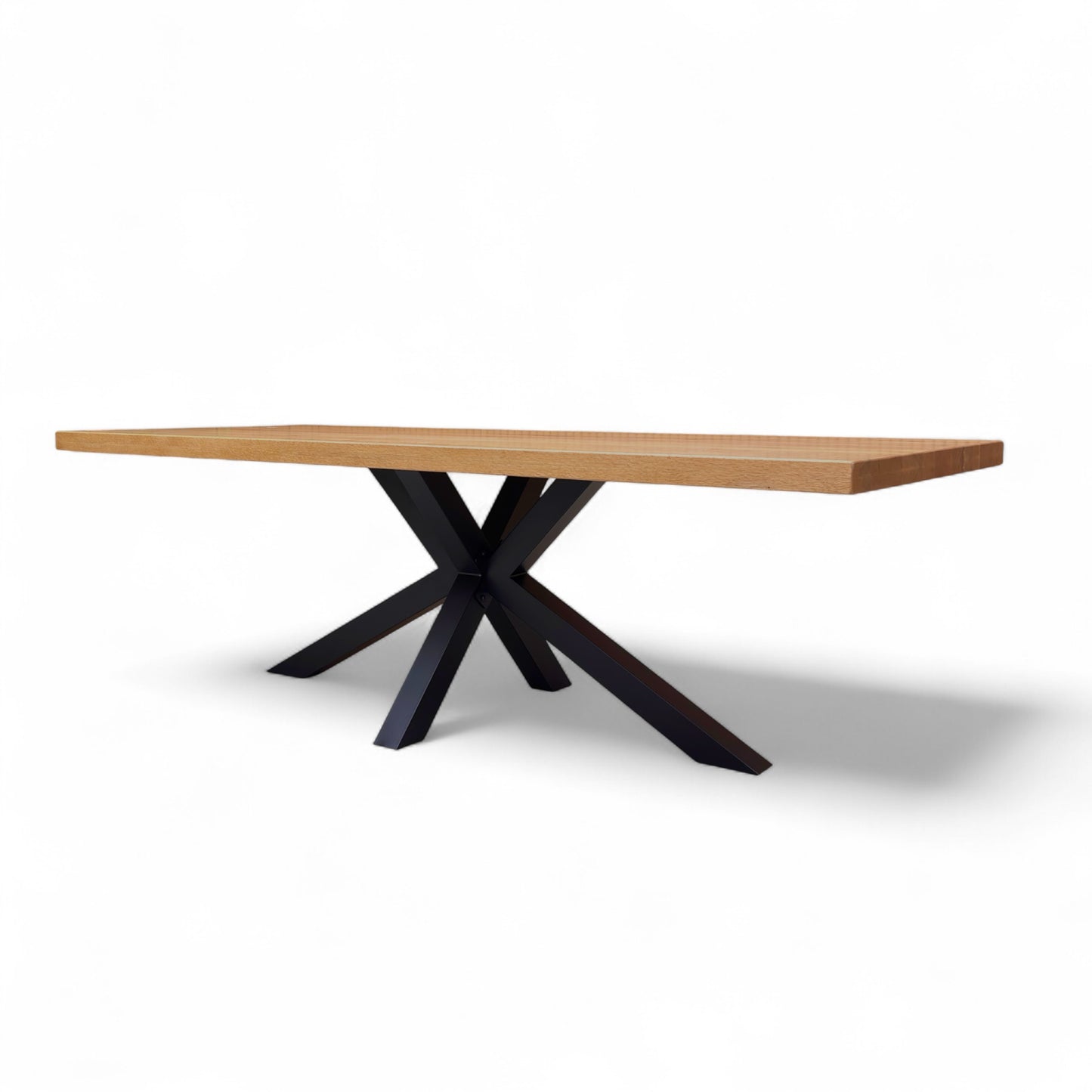 Bodahl 'Terra' 01 Oiled Solid Oak Straight Edge 240cm Dining Table with Metal Star Base