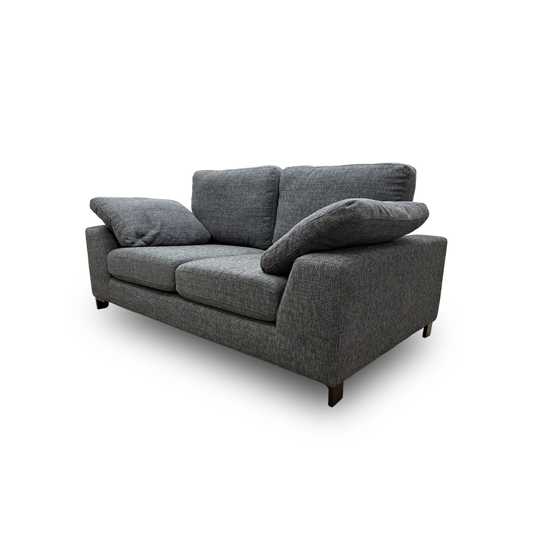 'Euphoria' Black Breeze Plain Woven Fabric 2 Seater Sofa