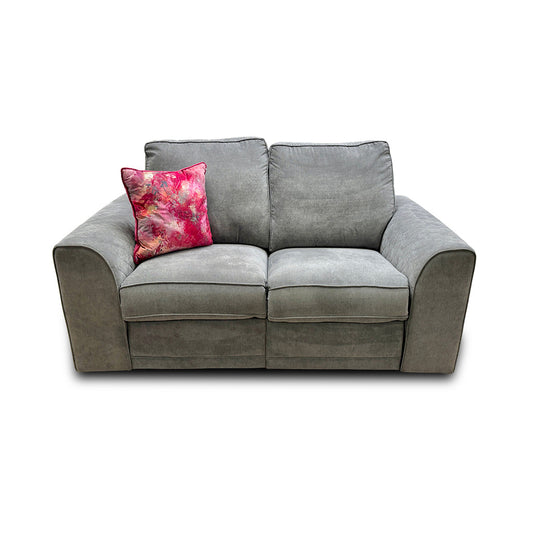 ‘Orka’ Plaza Linen Graphite Manual Recliner 2 Seater Sofa