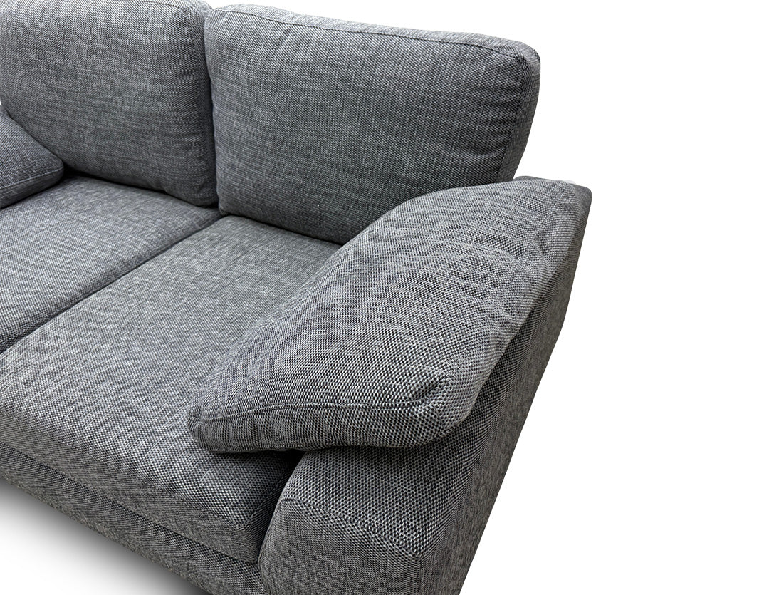 'Euphoria' Black Breeze Plain Woven Fabric 2 Seater Sofa