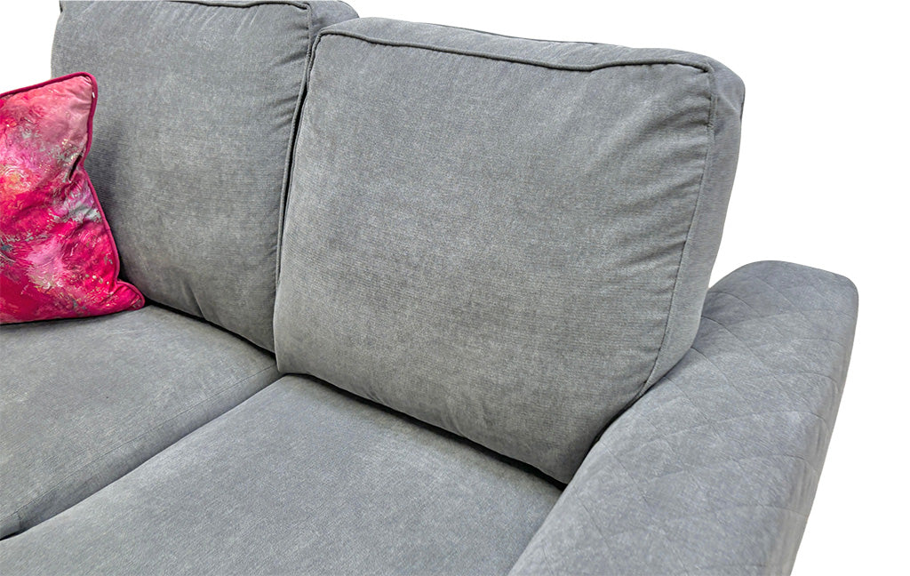 ‘Orka’ Plaza Linen Graphite Manual Recliner 2 Seater Sofa