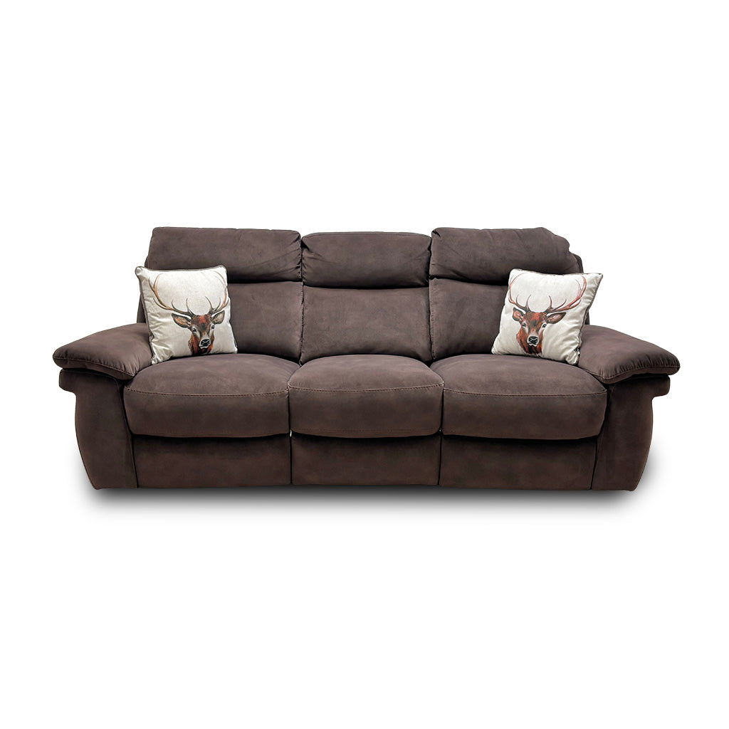 Comfort Story 'Serene' Dark Brown Dexter Velvet 3 Seater Power Recliner Sofa with Power Headrests and Power Lumbar