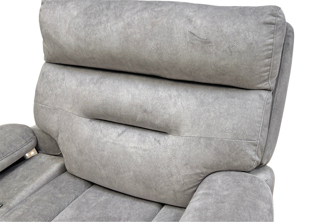 ‘Cinemax’ Media Be-0102 Marble Light Grey Velvet Power Recliner Chair with Power Headrest