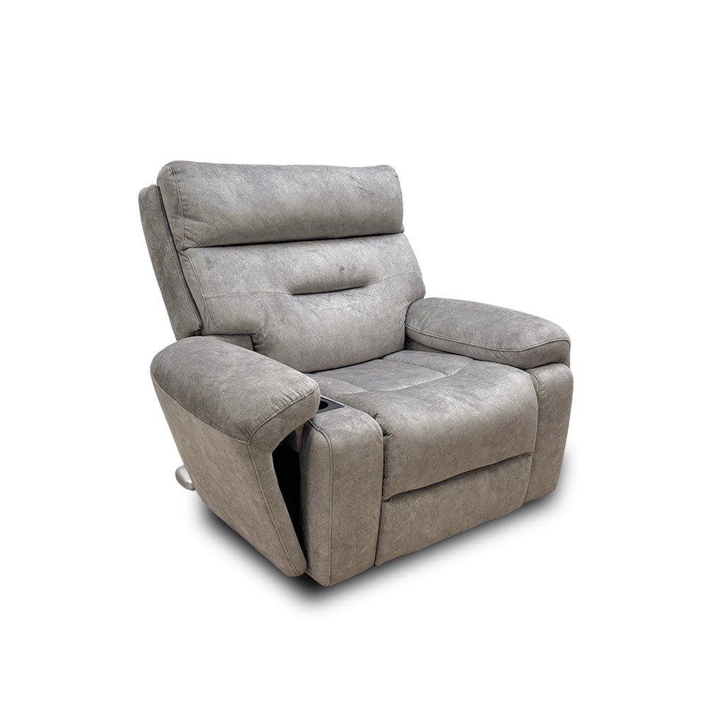 ‘Cinemax’ Media Be-0102 Marble Light Grey Velvet Power Recliner Chair with Power Headrest
