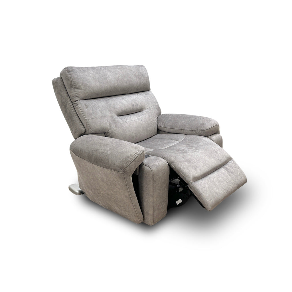 ‘Cinemax’ Media Be-0102 Marble Light Grey Velvet Power Recliner Chair with Power Headrest