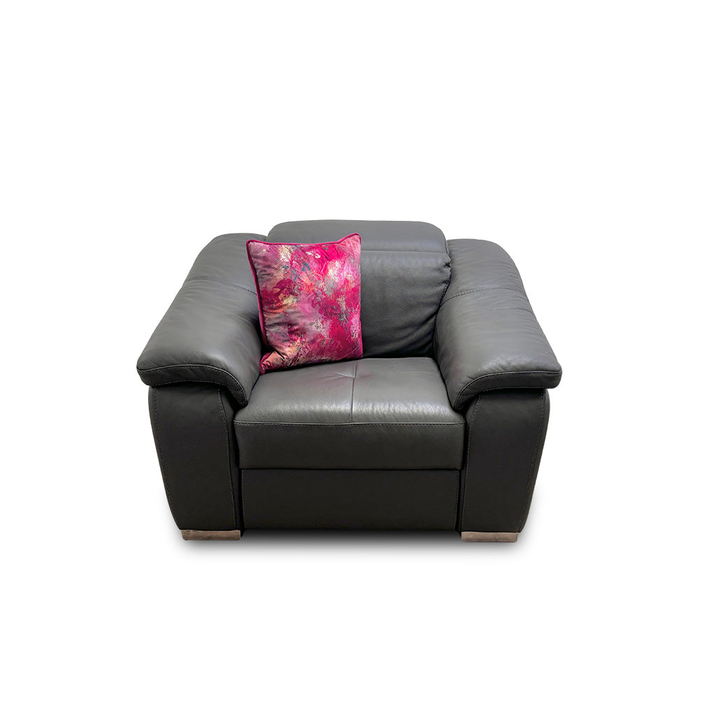 Nicoletti 'Galileo’ Torello Grigio Scuro 327 Ch Leather Armchair