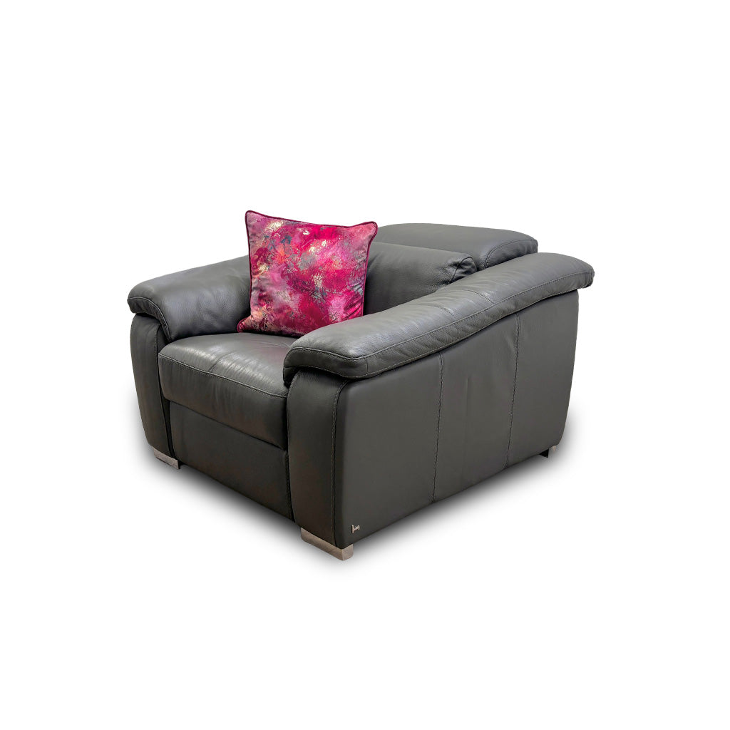 Nicoletti 'Galileo’ Torello Grigio Scuro 327 Ch Leather Armchair