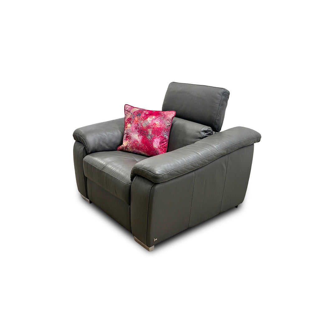 Nicoletti 'Galileo’ Torello Grigio Scuro 327 Ch Leather Armchair