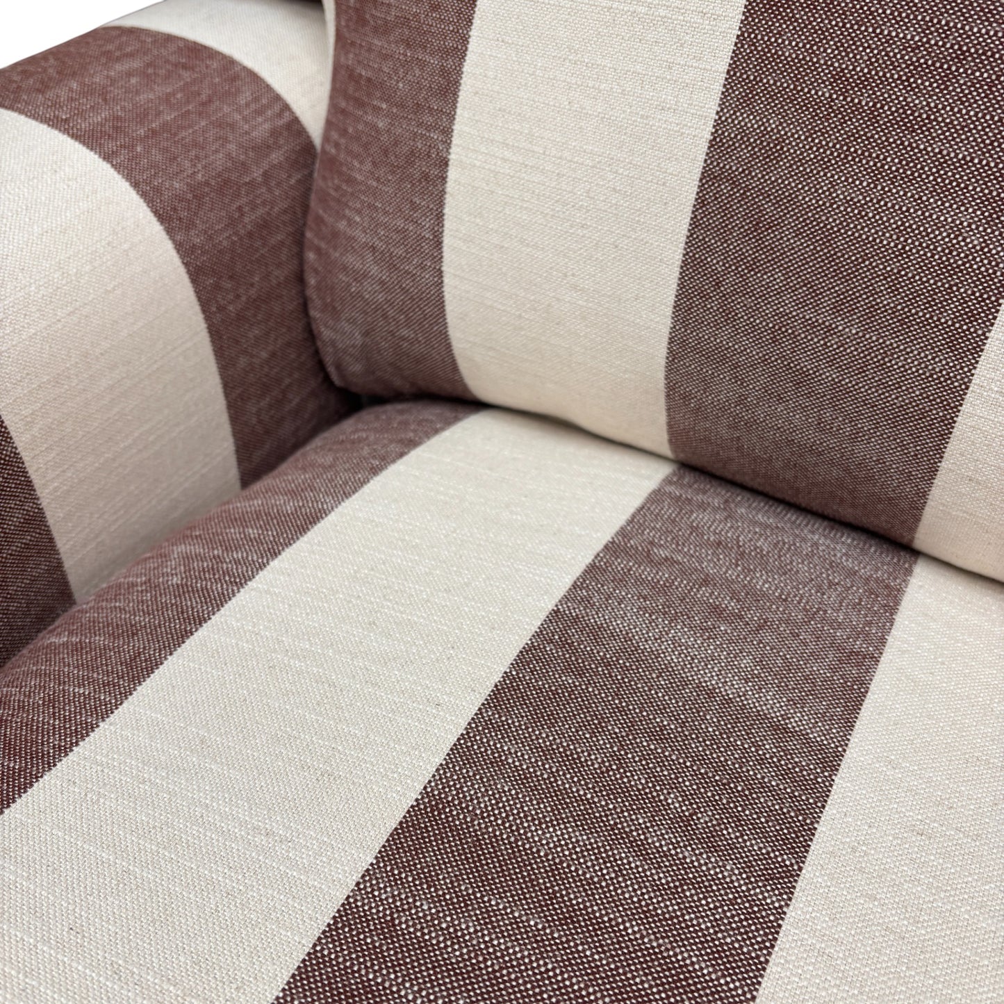 ‘Livie’ Stripe Claret Camilla Broad Fabric 3 Seater Sofa + Armchair