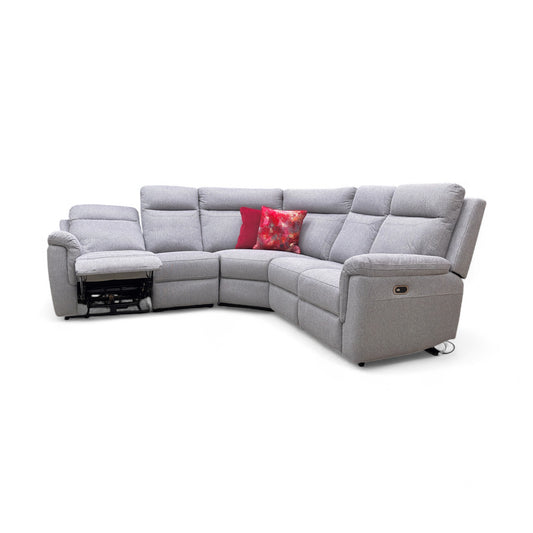 ‘Bowie’ Grey Fabric Power Recliner Modular Corner Sofa