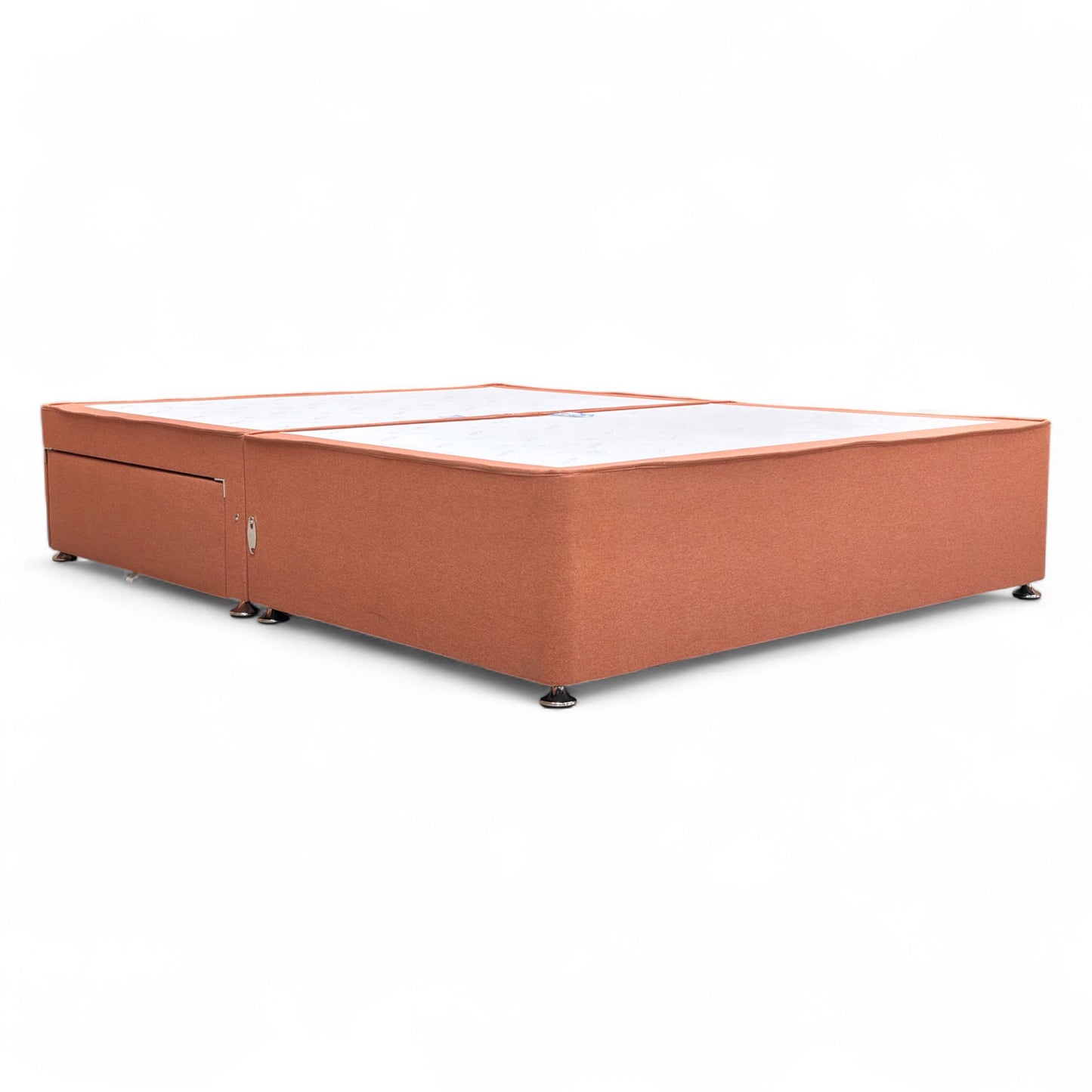 'Sleepeezee' Joshua Burnt Orange Fabric Divan Base Only - King