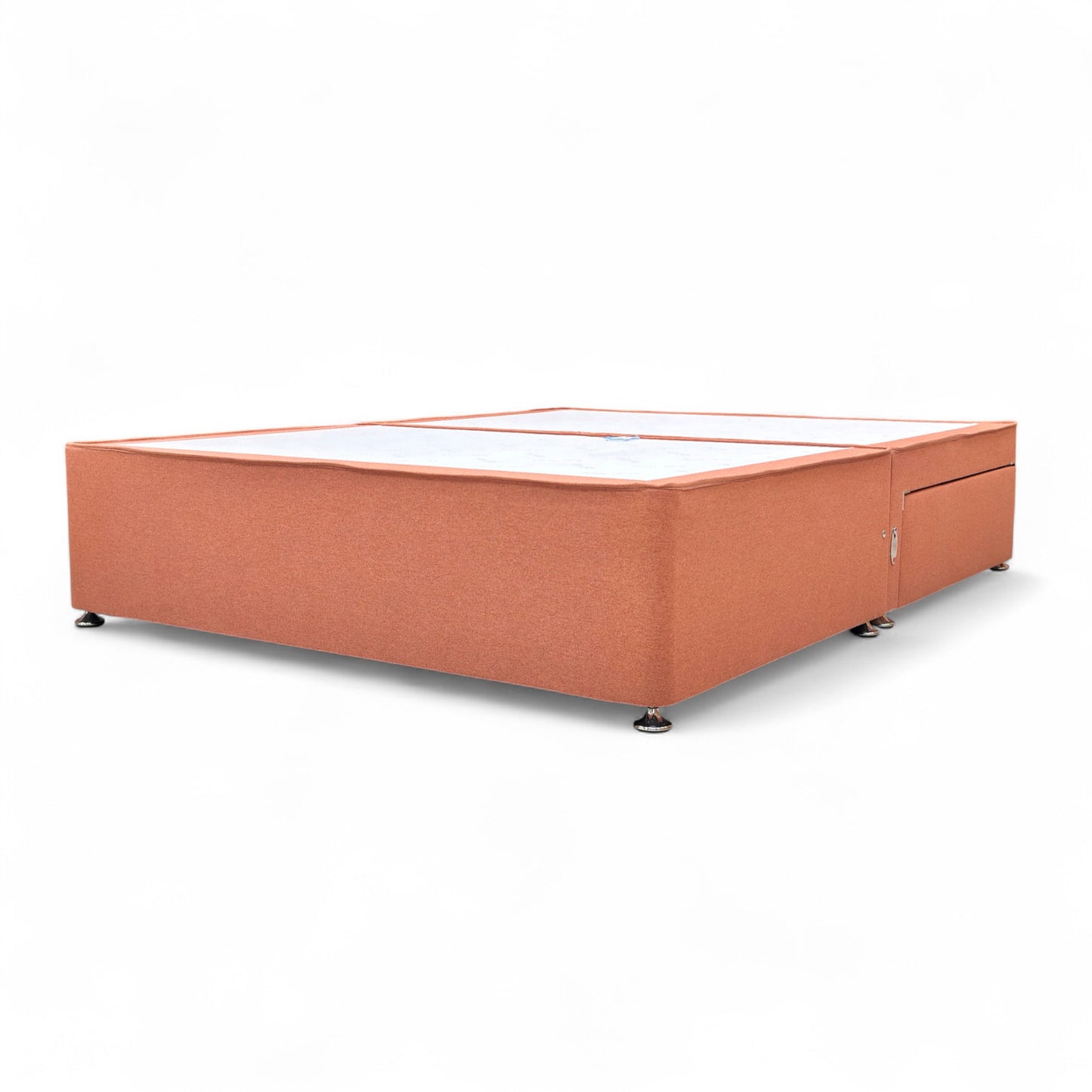 'Sleepeezee' Joshua Burnt Orange Fabric Divan Base Only - King