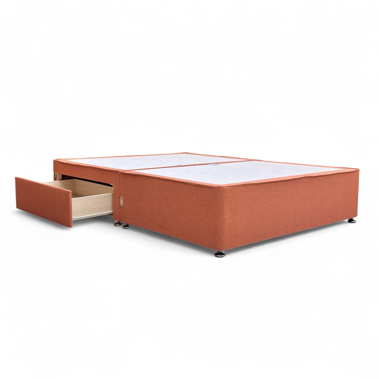 'Sleepeezee' Joshua Burnt Orange Fabric Divan Base Only - King