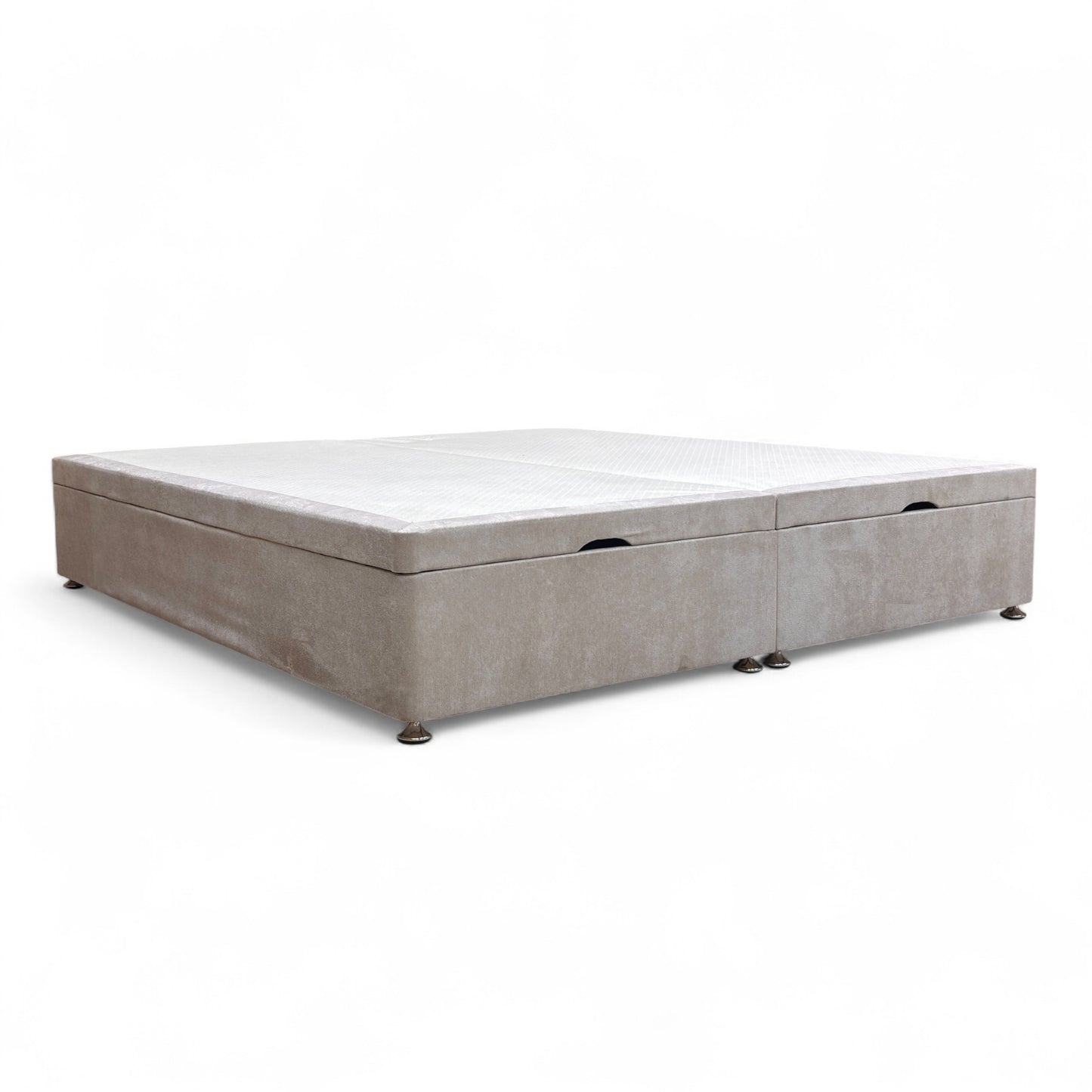 'Finesse' Oatmeal Fabric Double End Lift Ottoman Base Only - King