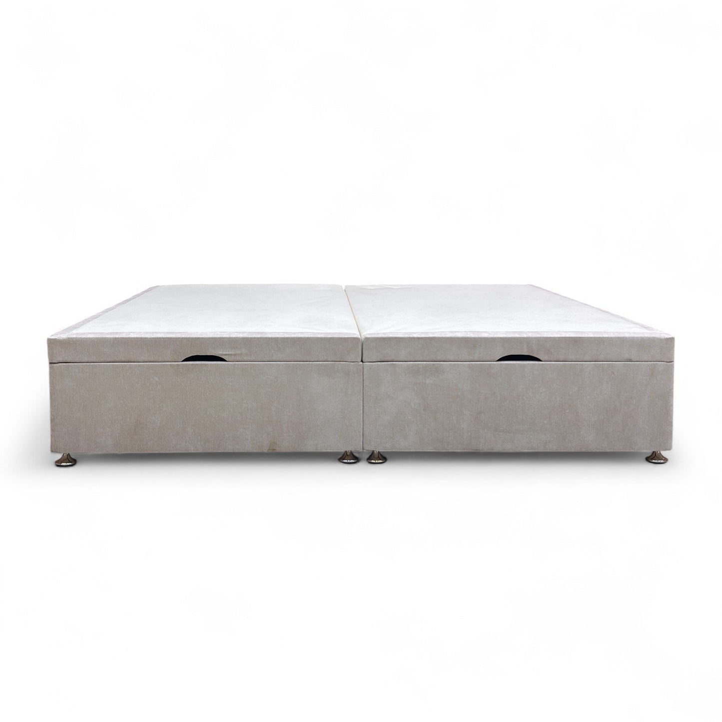 'Finesse' Oatmeal Fabric Double End Lift Ottoman Base Only - King
