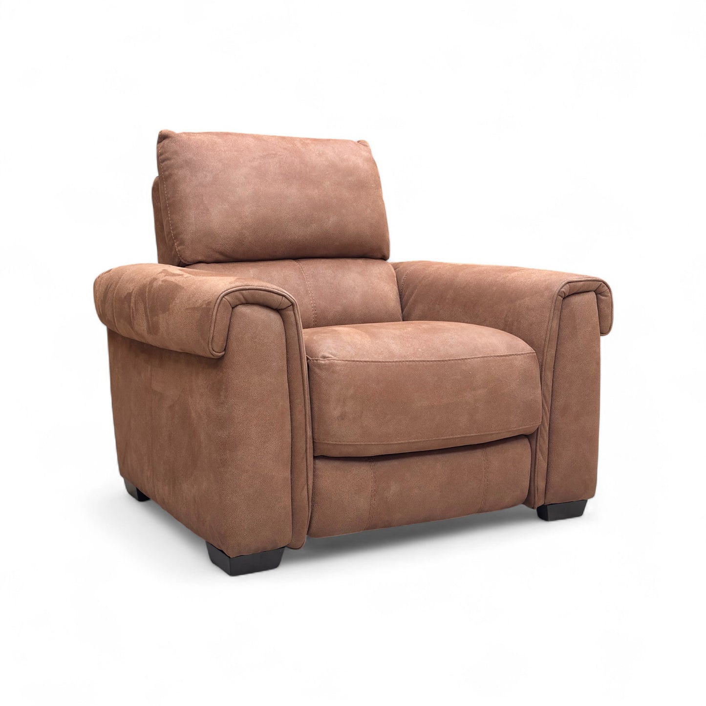 World of Leather 'Nixon' Brown Suede Power Recliner Chair