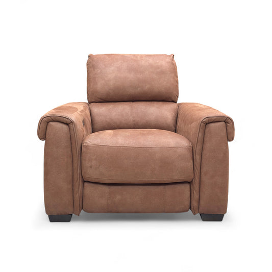 World of Leather 'Nixon' Brown Suede Power Recliner Chair