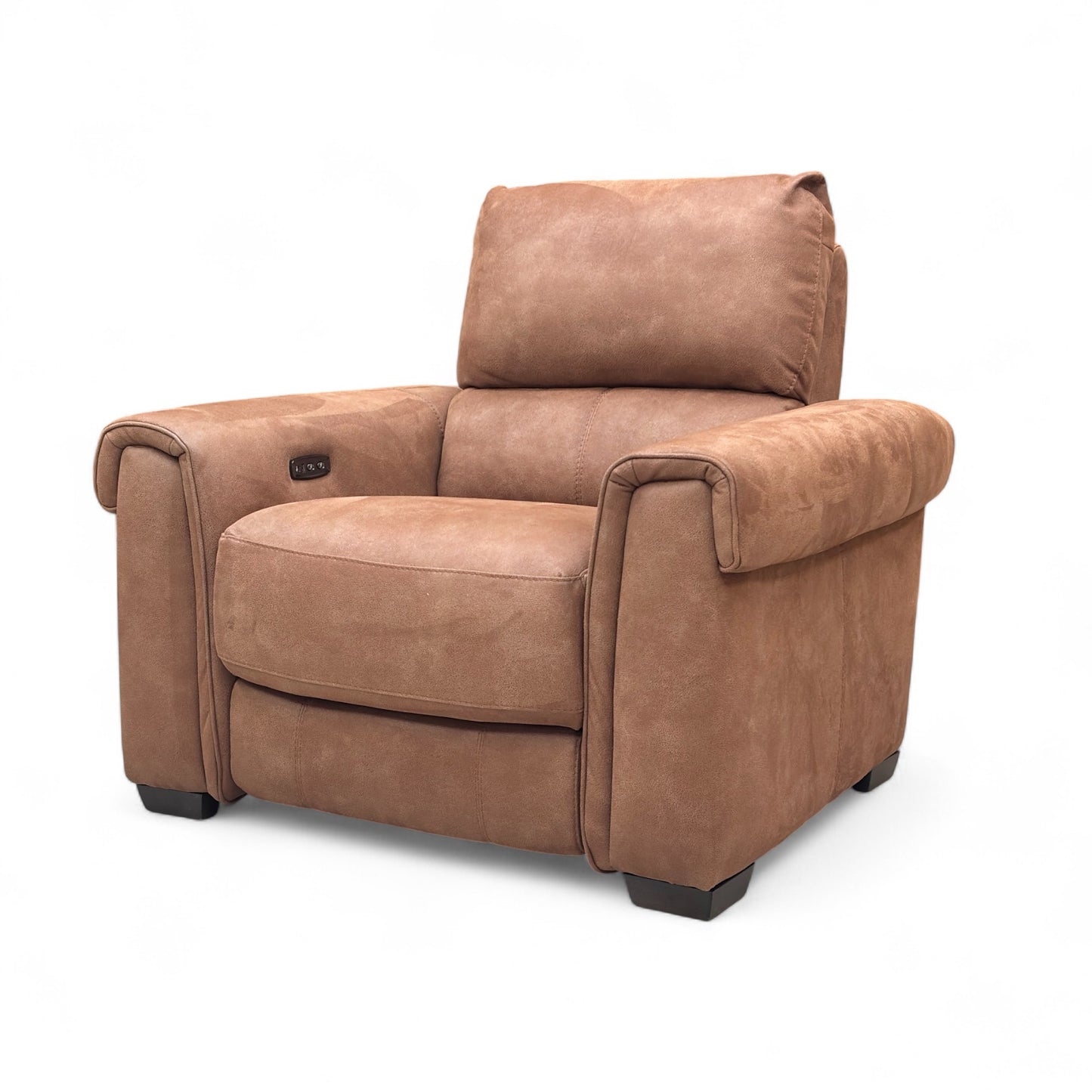 World of Leather 'Nixon' Brown Suede Power Recliner Chair