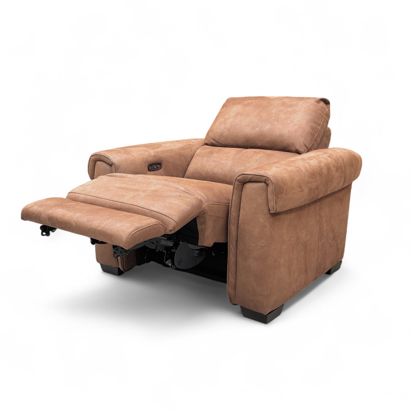 World of Leather 'Nixon' Brown Suede Power Recliner Chair