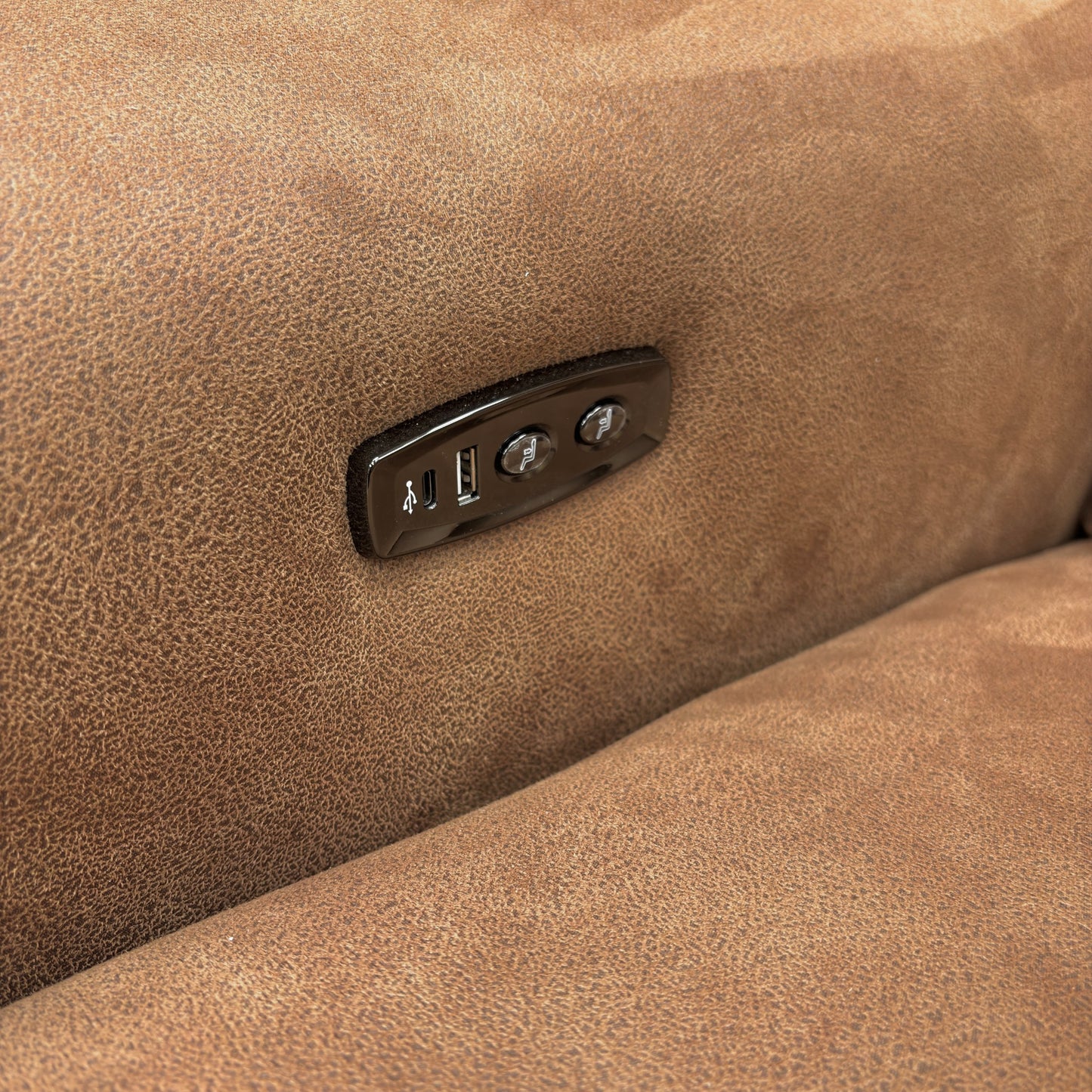 World of Leather 'Nixon' Brown Suede Power Recliner Chair