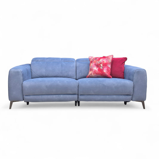 'Ezra' Dexter 43525 Wave Velvet 3 Seater Power Recliner Sofa with Power Headrests