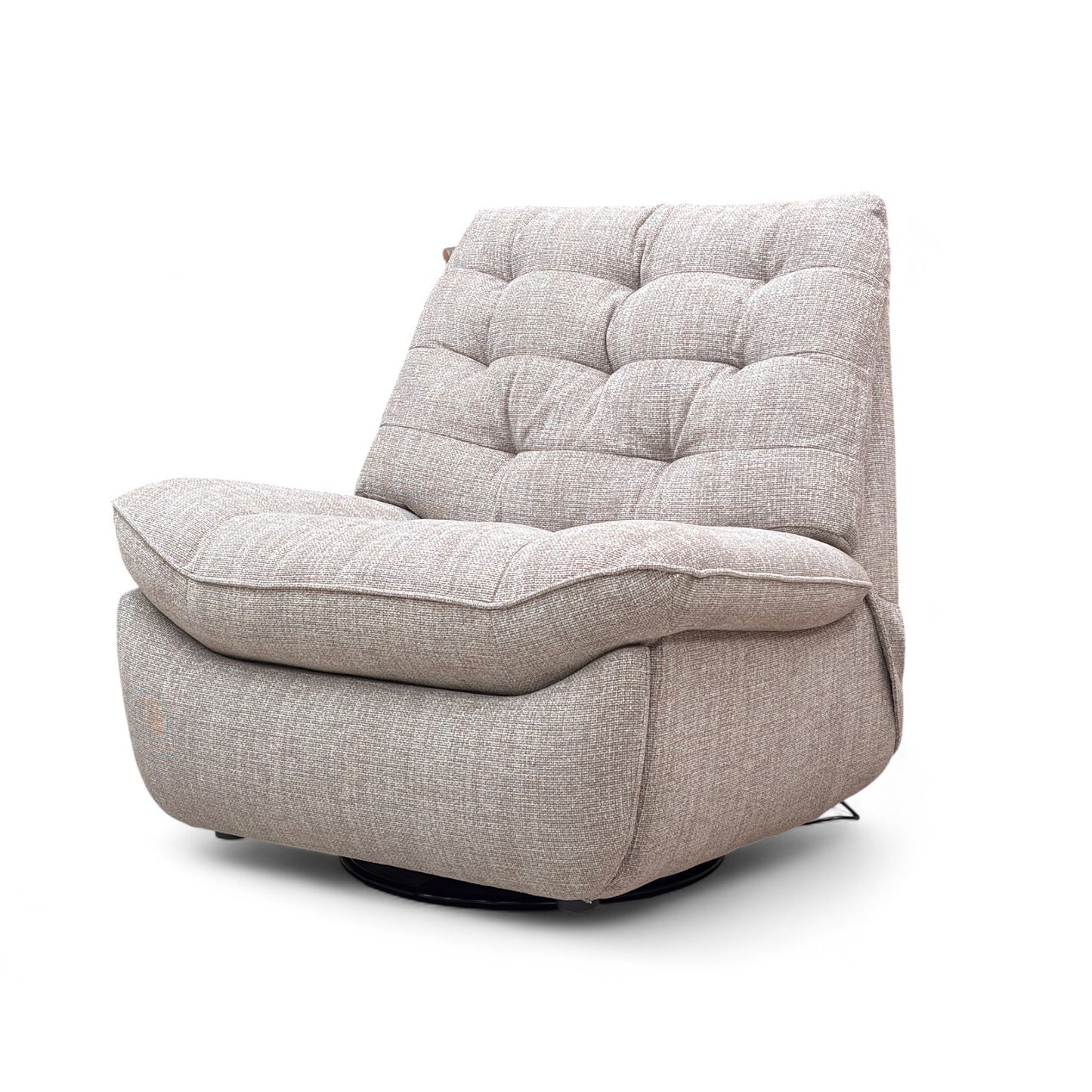 'Ozzy' Fab-Ska-R28 Beige Woven Fabric Swivel Rocker Power Recliner Chair