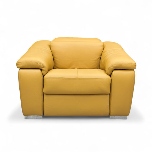 Nicoletti 'Galileo' Torello Senape 355 Ch Leather Power Recliner Chair with Power Headrest