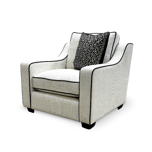 'Celine' Tuzzi Ivory Mchrome Armchair