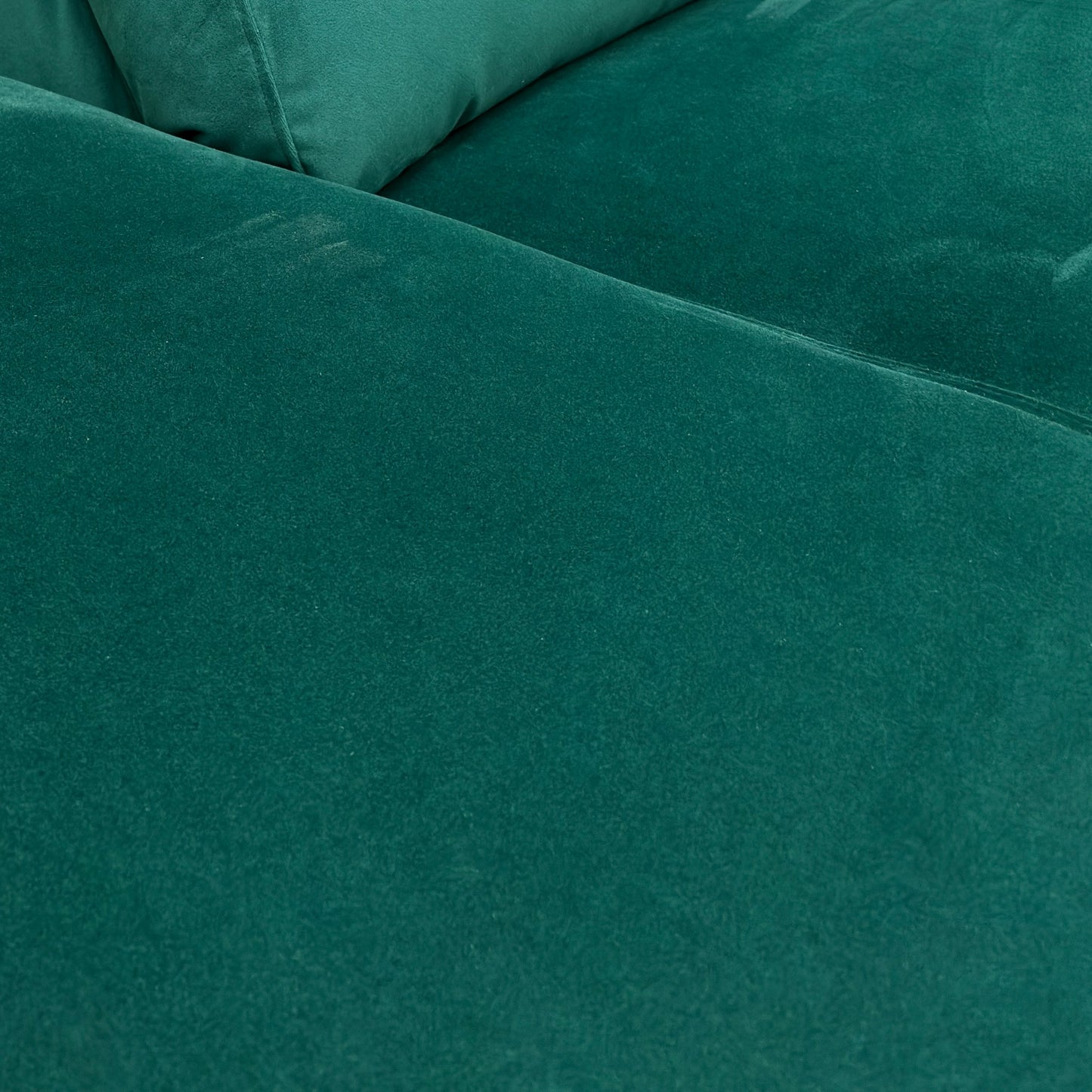 'Contempo' Fab-Meo-R37 Emerald Green Velvet Left Hand Facing Open Chaise End Corner Sofa + Armless Unit
