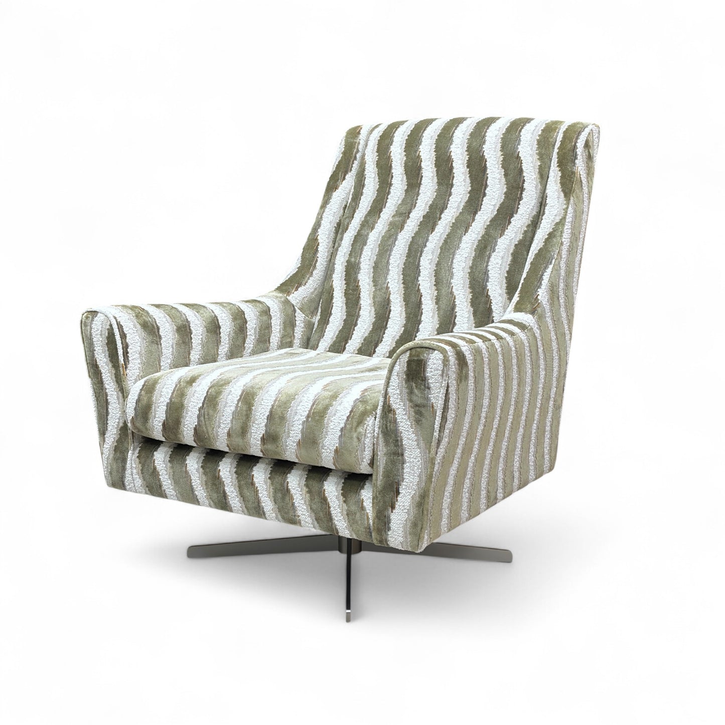 'Serenis' Moss Serenis Pattern Swivel Accent Chair