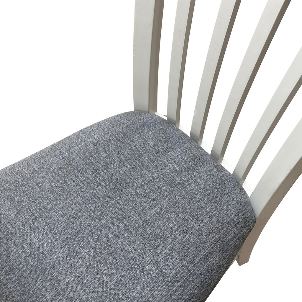 Furnitureland ‘Hamilton’ Grey-painted Finish Pair of Wooden Dining Chairs