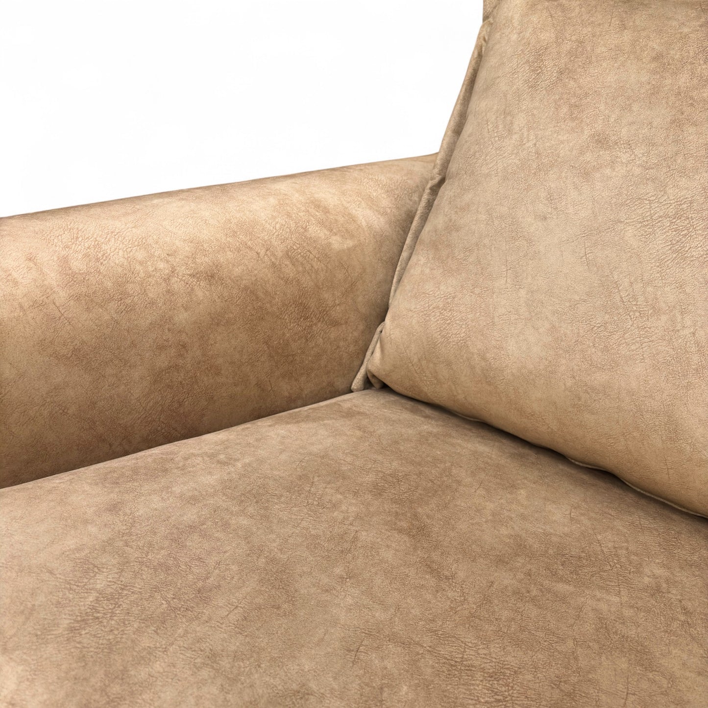'Serenis' Caramel Rest Velvet Right Hand Facing 3 Seater Chaise Sofa + Large Storage Footstool