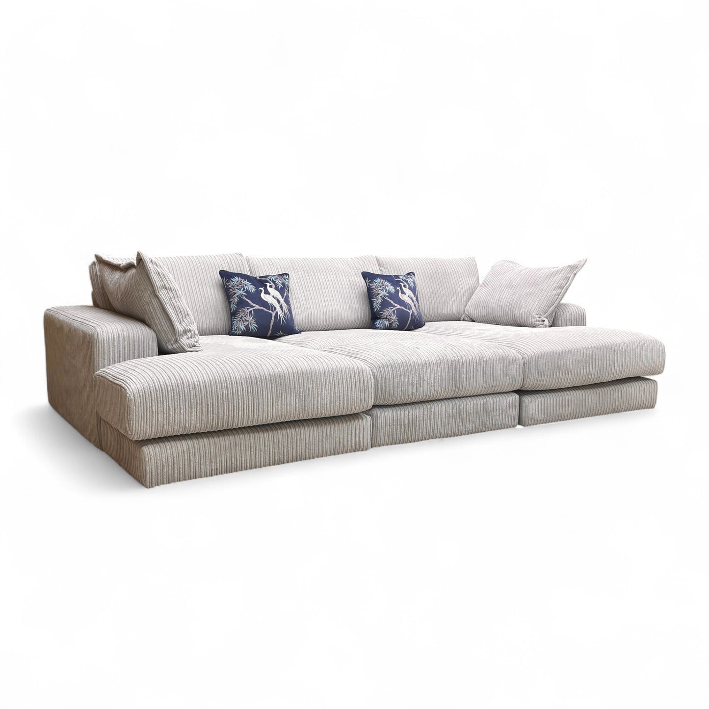 'Rest' Pewter Rest Chord Small Double Ended Chaise Sofa + Footstool