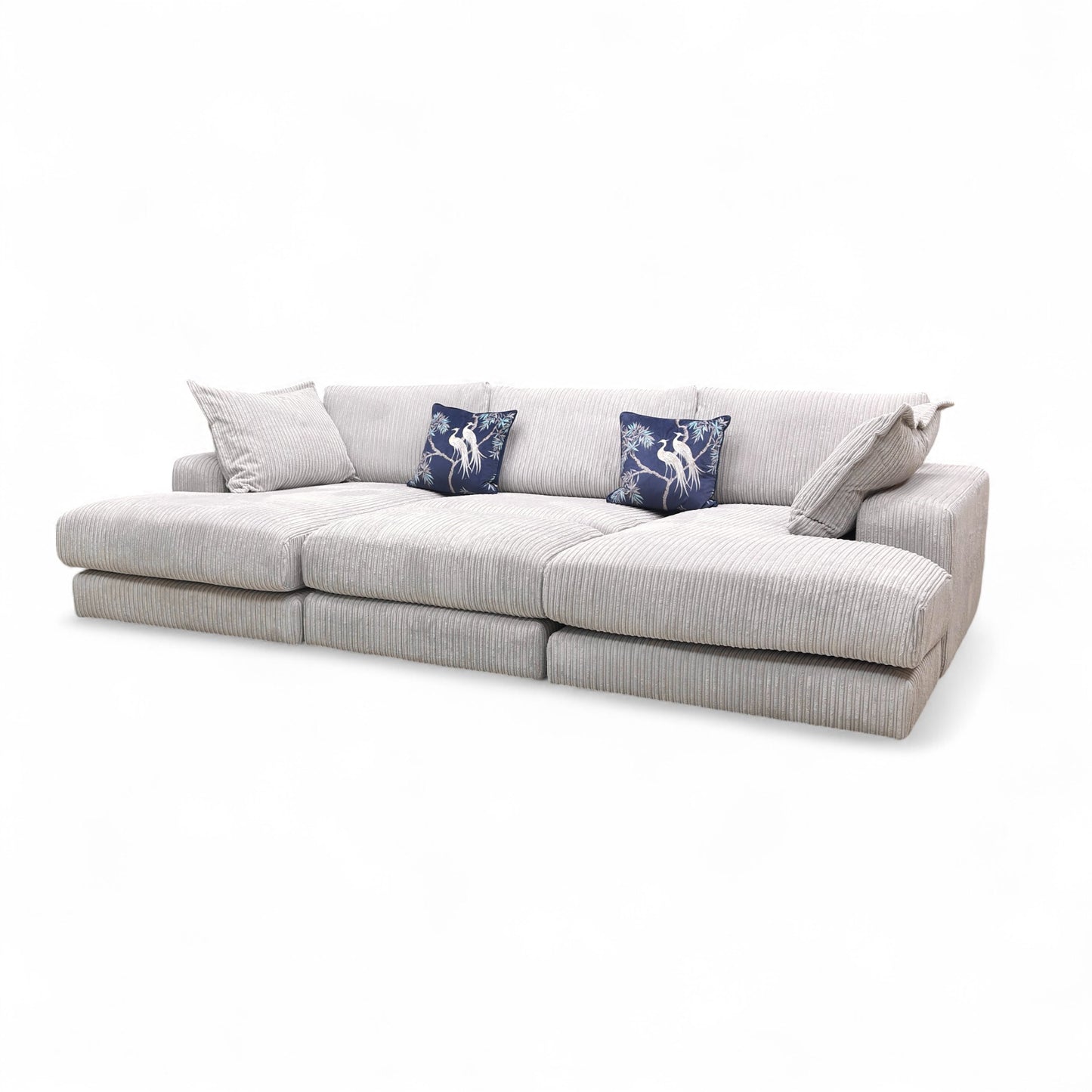 'Rest' Pewter Rest Chord Small Double Ended Chaise Sofa + Footstool