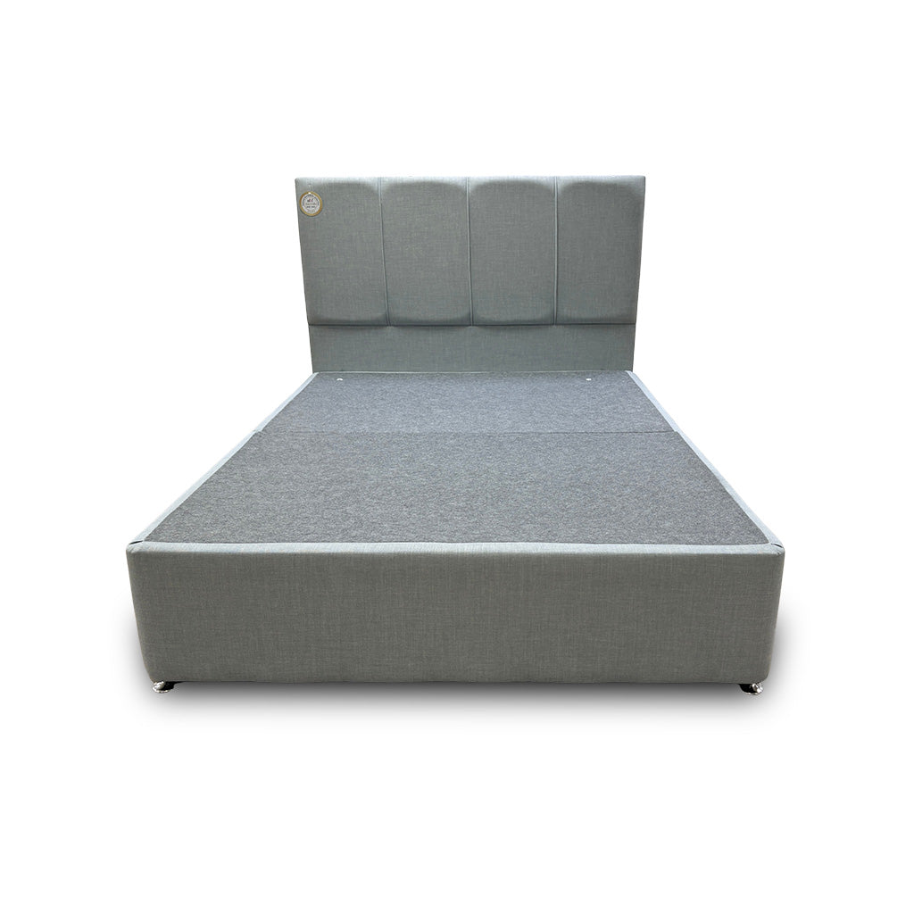 ‘Chris’ Duck Egg Blue Fabric Divan Base + Headboard - King