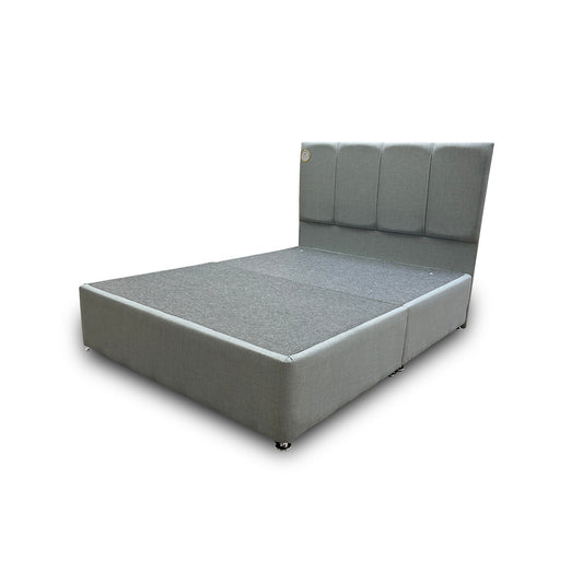 ‘Chris’ Duck Egg Blue Fabric Divan Base + Headboard - King