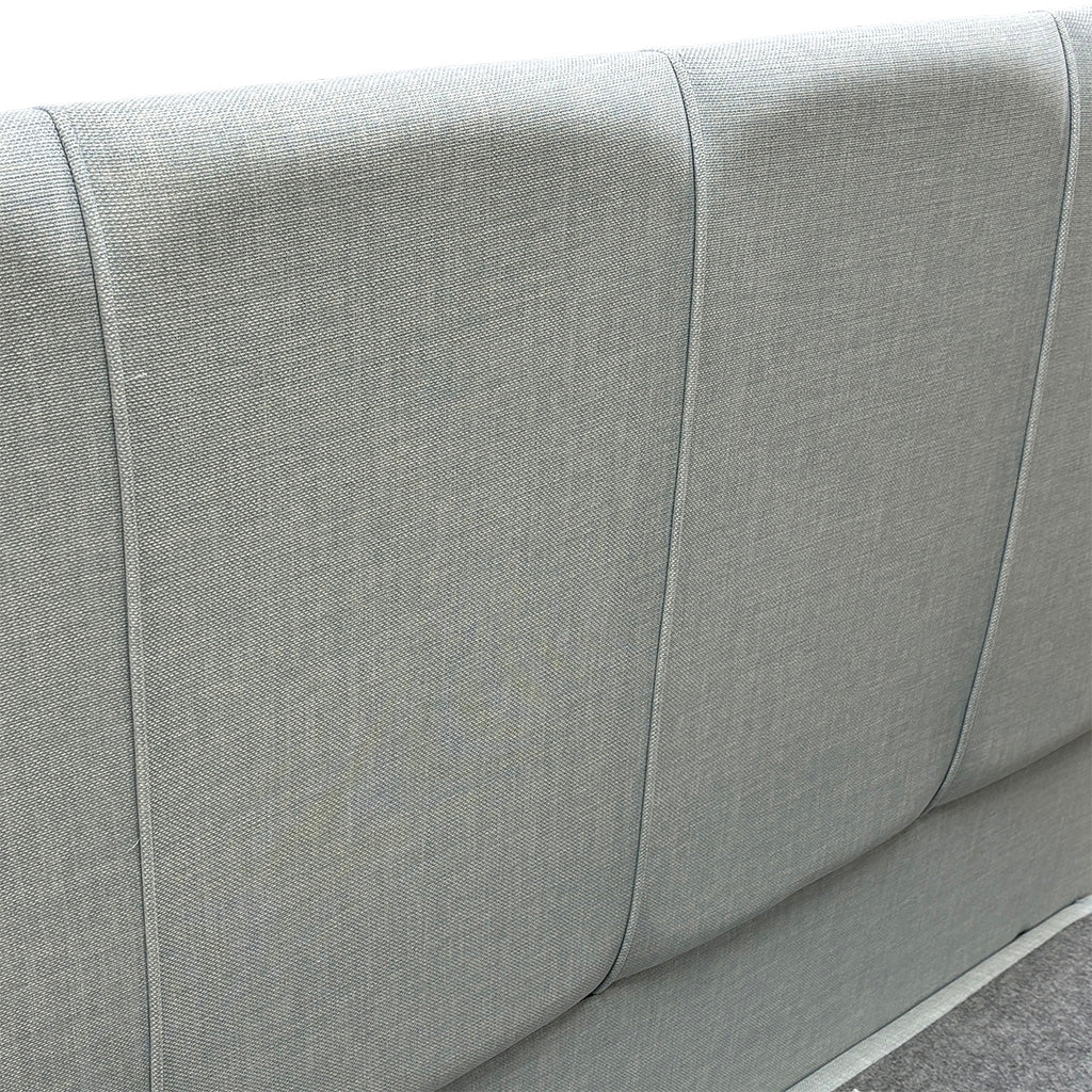 ‘Chris’ Duck Egg Blue Fabric Divan Base + Headboard - King
