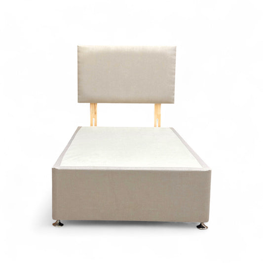 ‘Roma’ Venice Mink Velvet Headboard + 2 Draw Divan Base - Single