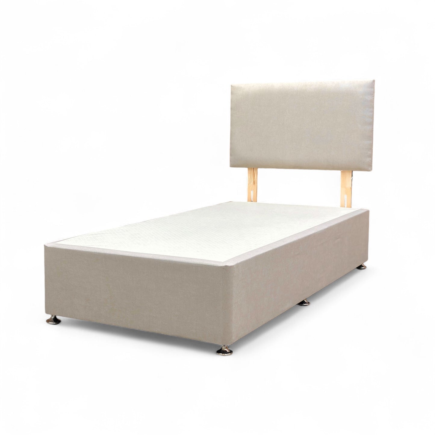 ‘Roma’ Venice Mink Velvet Headboard + 2 Draw Divan Base - Single