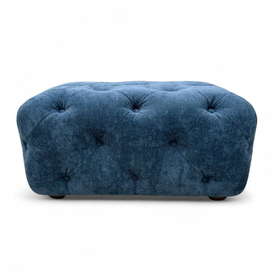 'Libertie' Denim Catalina Button Banquette Footstool
