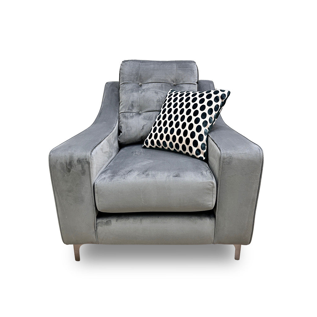 ‘Ava' Asphalt Ava Velvet Armchair