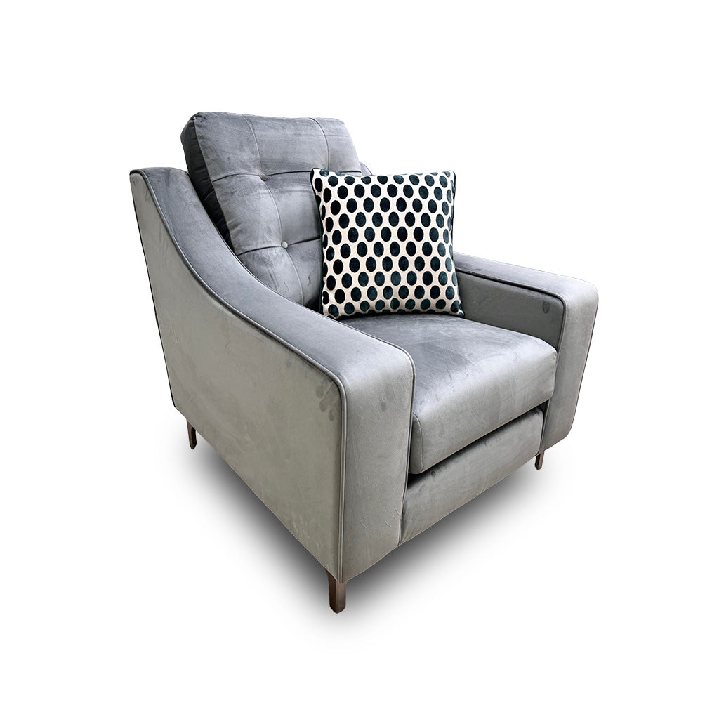 ‘Ava' Asphalt Ava Velvet Armchair