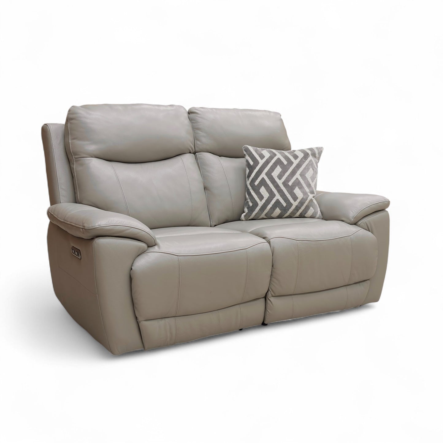 ‘Sloane’ Cat-60:28 New Grey Leather 2 Seater Power Recliner Sofa
