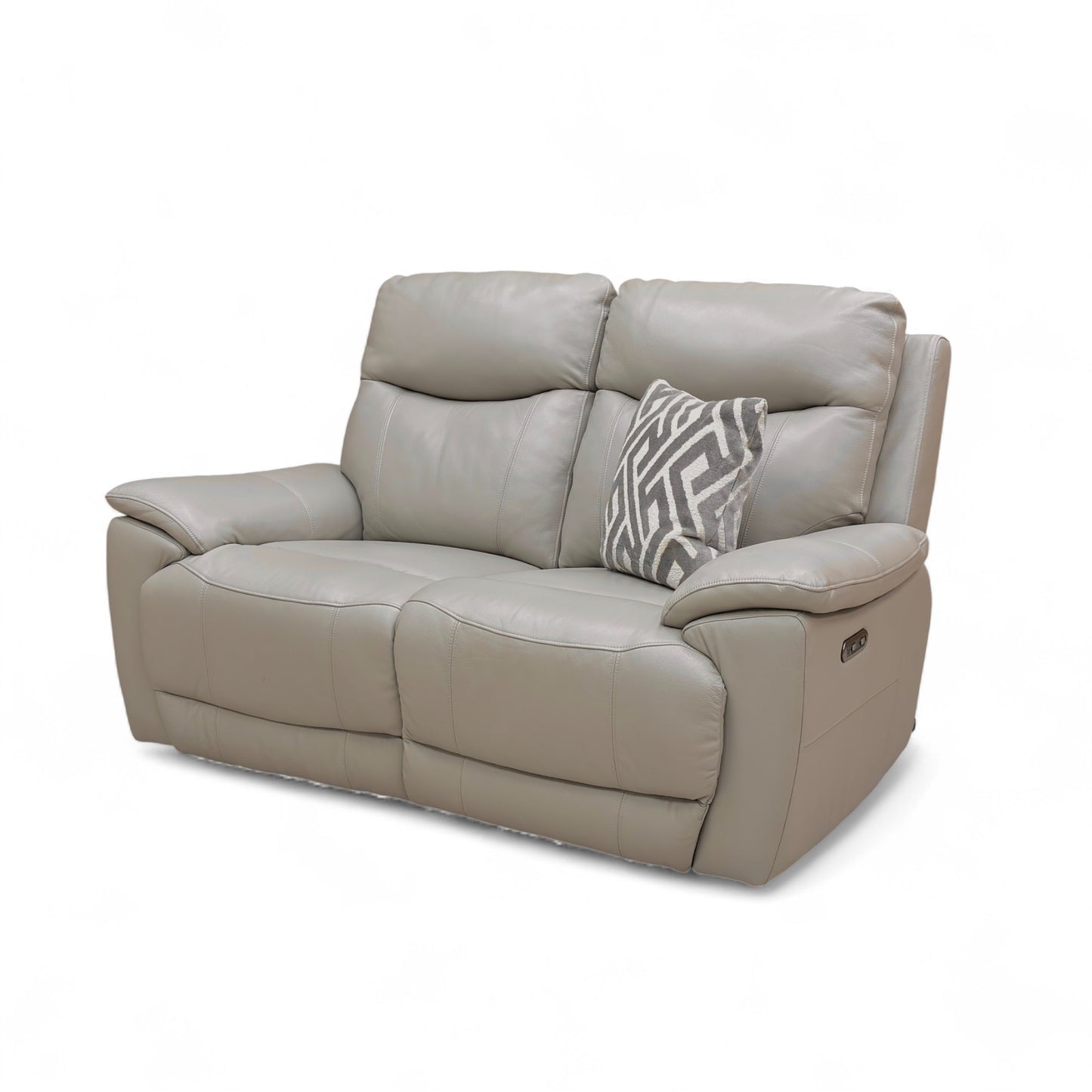 ‘Sloane’ Cat-60:28 New Grey Leather 2 Seater Power Recliner Sofa