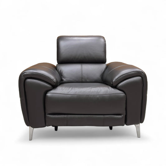 ‘Vino’ Cat-60:24 Navy Leather Power Recliner Chair with Power Headrest