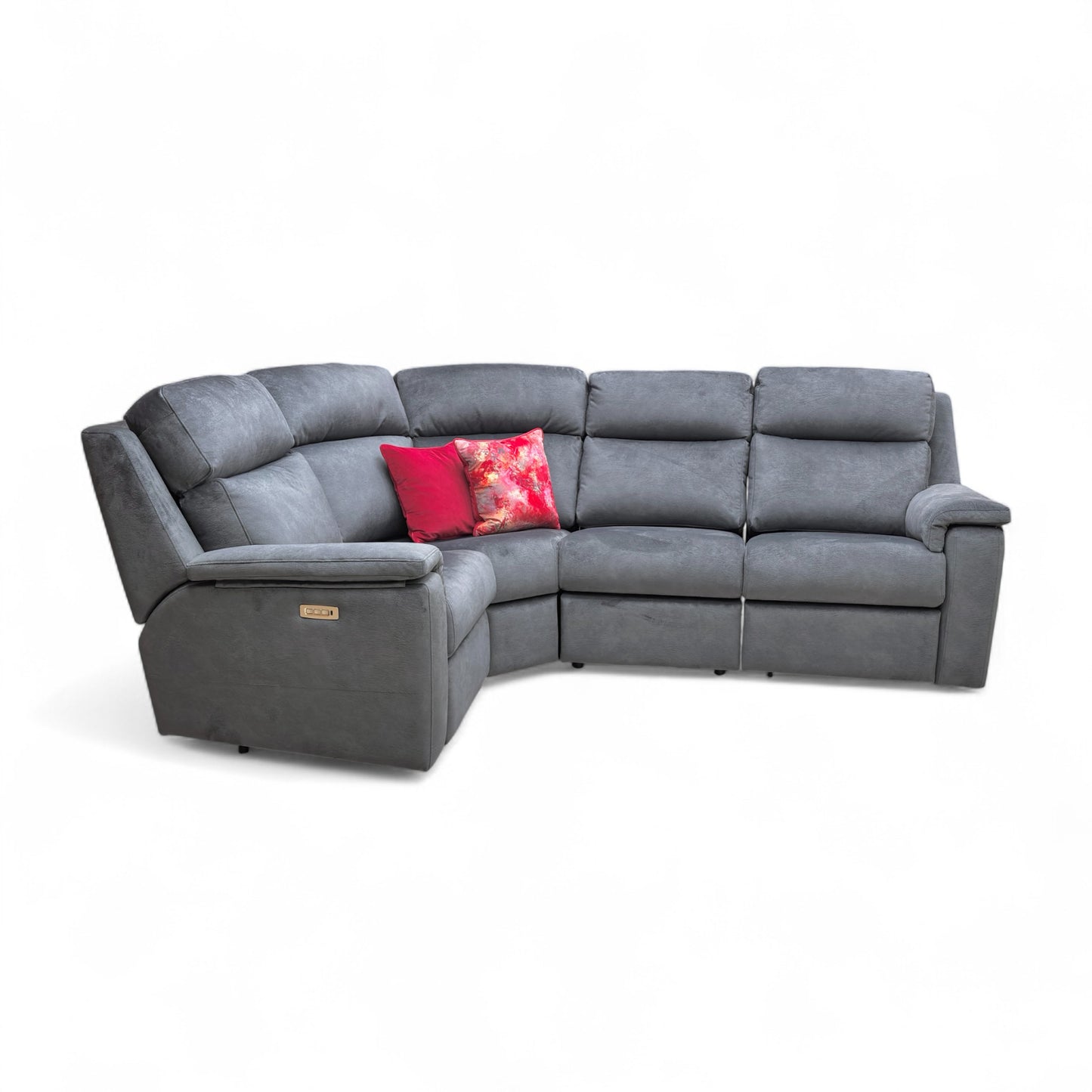 ‘Thornbury’ A026 Prama Midnight Velvet Small Right Hand Facing Power Recliner Corner Sofa with Power Headrests and Power Lumbar