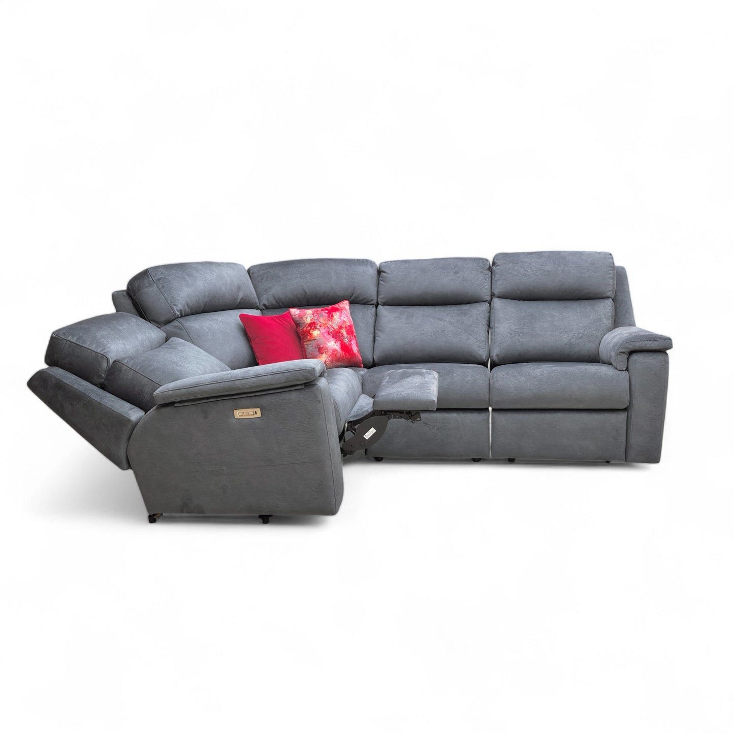 ‘Thornbury’ A026 Prama Midnight Velvet Small Right Hand Facing Power Recliner Corner Sofa with Power Headrests and Power Lumbar