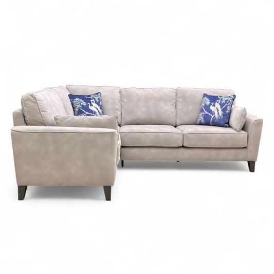 ‘Brondby’ Sfa-Pey-R05 Marble Taupe Velvet Left Hand Facing Corner Sofa